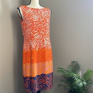 Muse Abstract Print Sleeveless sheath shift Day to Night Dress Size 8